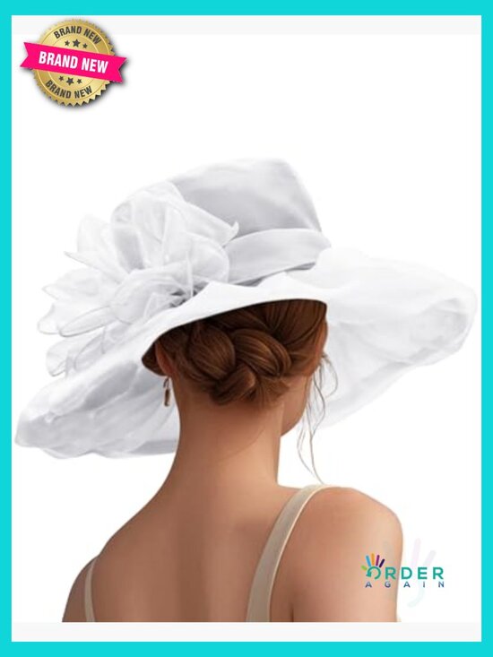 Elegant Organza Fascinator Hat Vintage Tea Party Church Wedding Headwear main image 6